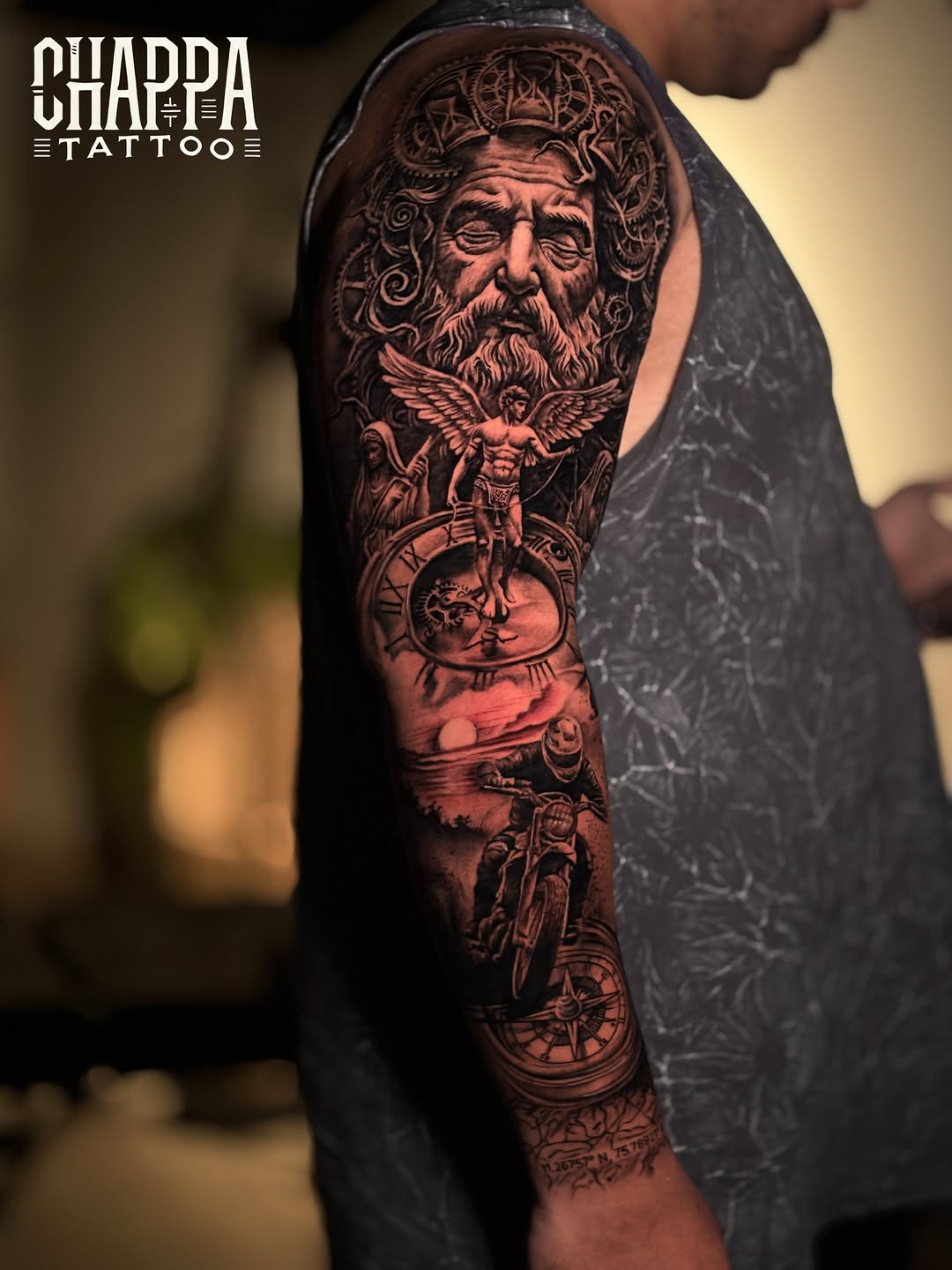 Fully customised full sleeve 
At @chappa.tattoostudio 

For booking and enquiries: + 91 7356296395
Location: kochi ,palarivattom 

#tattoo #fyp