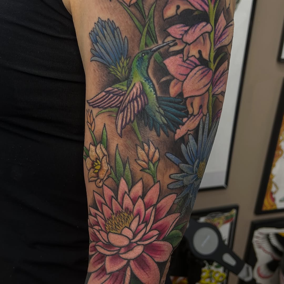 It’s still quite unfinished but I couldn’t help myself, here’s where we’re at with Dori’s Ukiyo-e inspired scenery for her leg sleeve. I would love to
