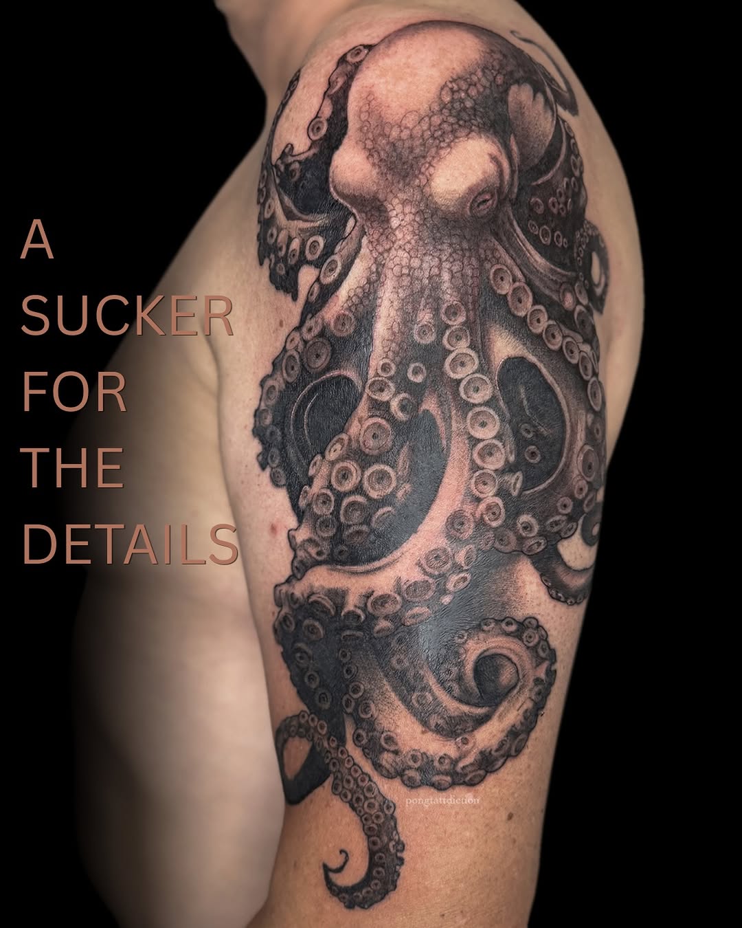 Please do not peel. 😂
No sticker. No Photoshop trick.
Just some very clever tattooing from Min.
The little shadow underneath is doing a ridiculous