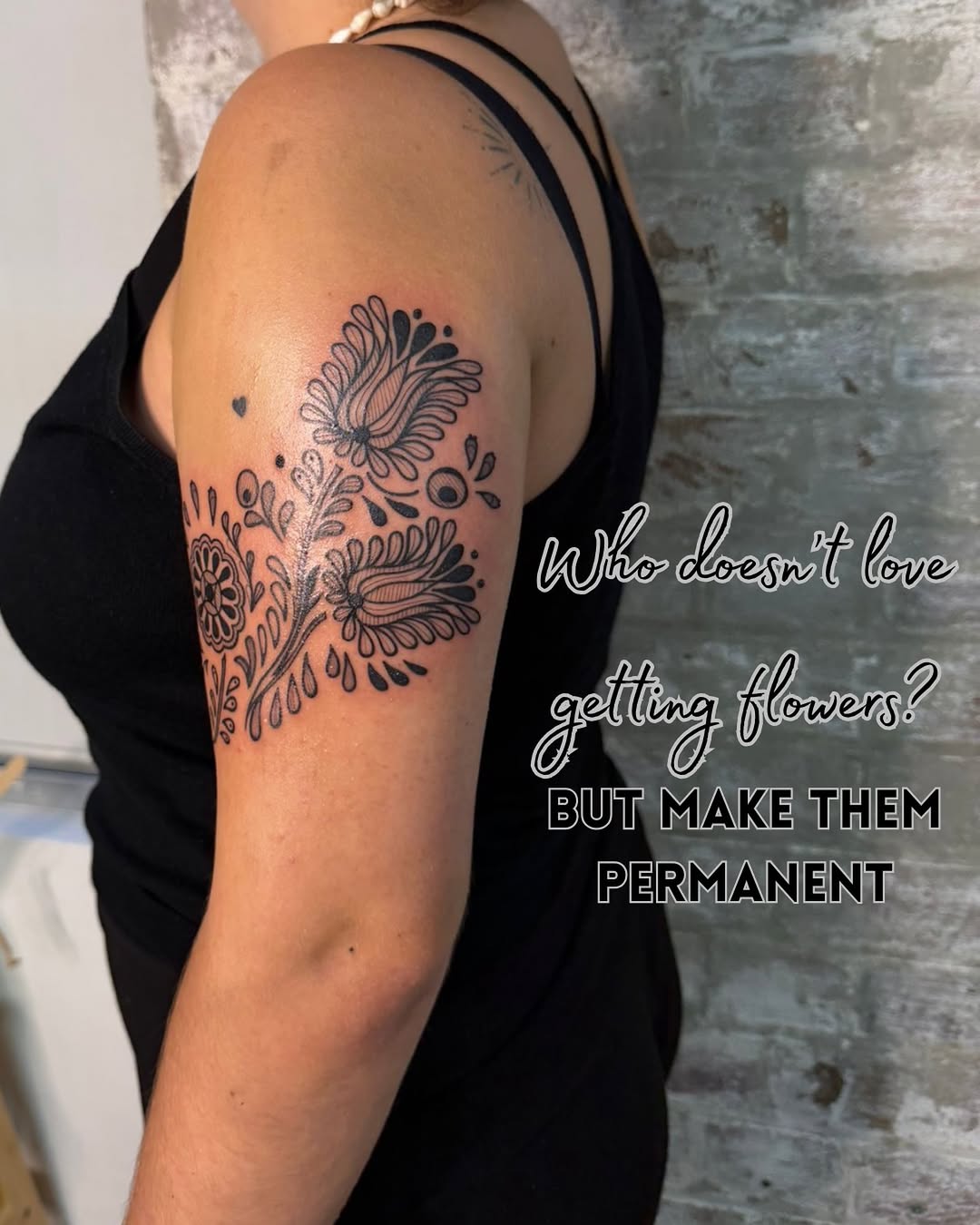 Two of a kind.
A little repetition. A little balance. Two tattoos that look even better together.
Coco grew up surrounded by folk culture in Slova