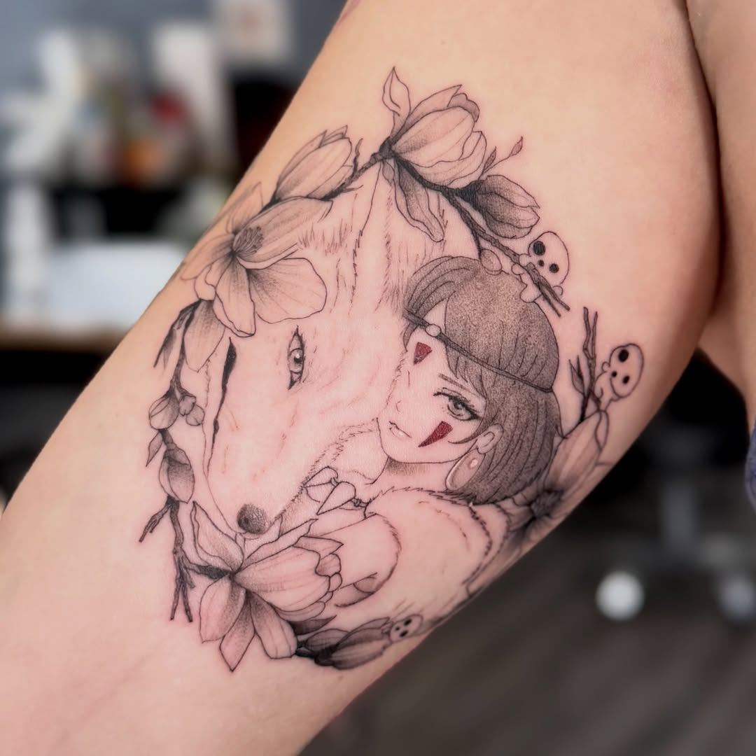 chrysanthemum x jasmine floral piece 
posting so you don’t have to see my face to see the art LMAOOO 

#tattooapprentice #chrysanthemumtattoo #floralt