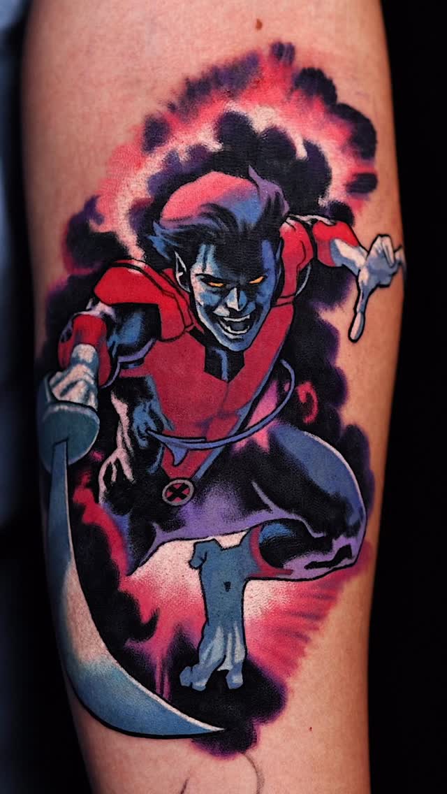 Fun Nightcrawler tattoo I got to do! 💥

I’m always excited when I get the opportunity to work on comic book tattoos, and surprisingly, this was my fi