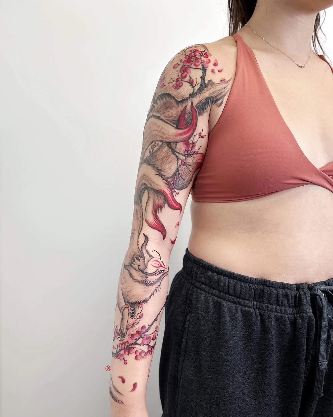 Koi fish sleeve tattoo, Part 3
Two years after finishing the original forearm half sleeve, we finally continued the story.
The new upper-arm section