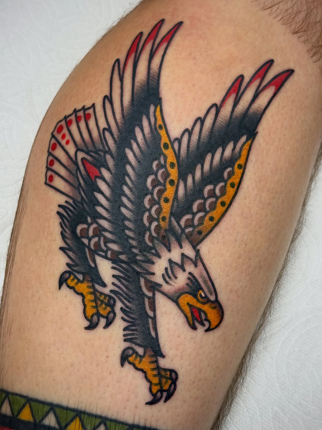 Garrett strikes again with getting sick ass tats for his leg sleeve project! Thanks Garrett! #traditionaltattoo #tattoo