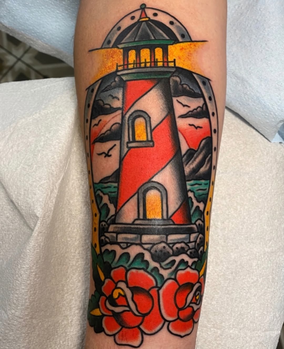 A snake wrapping around the back of the calf done by @zwestcott in black and grey. If you would like to get on Zach’s books, feel free to stop by the 