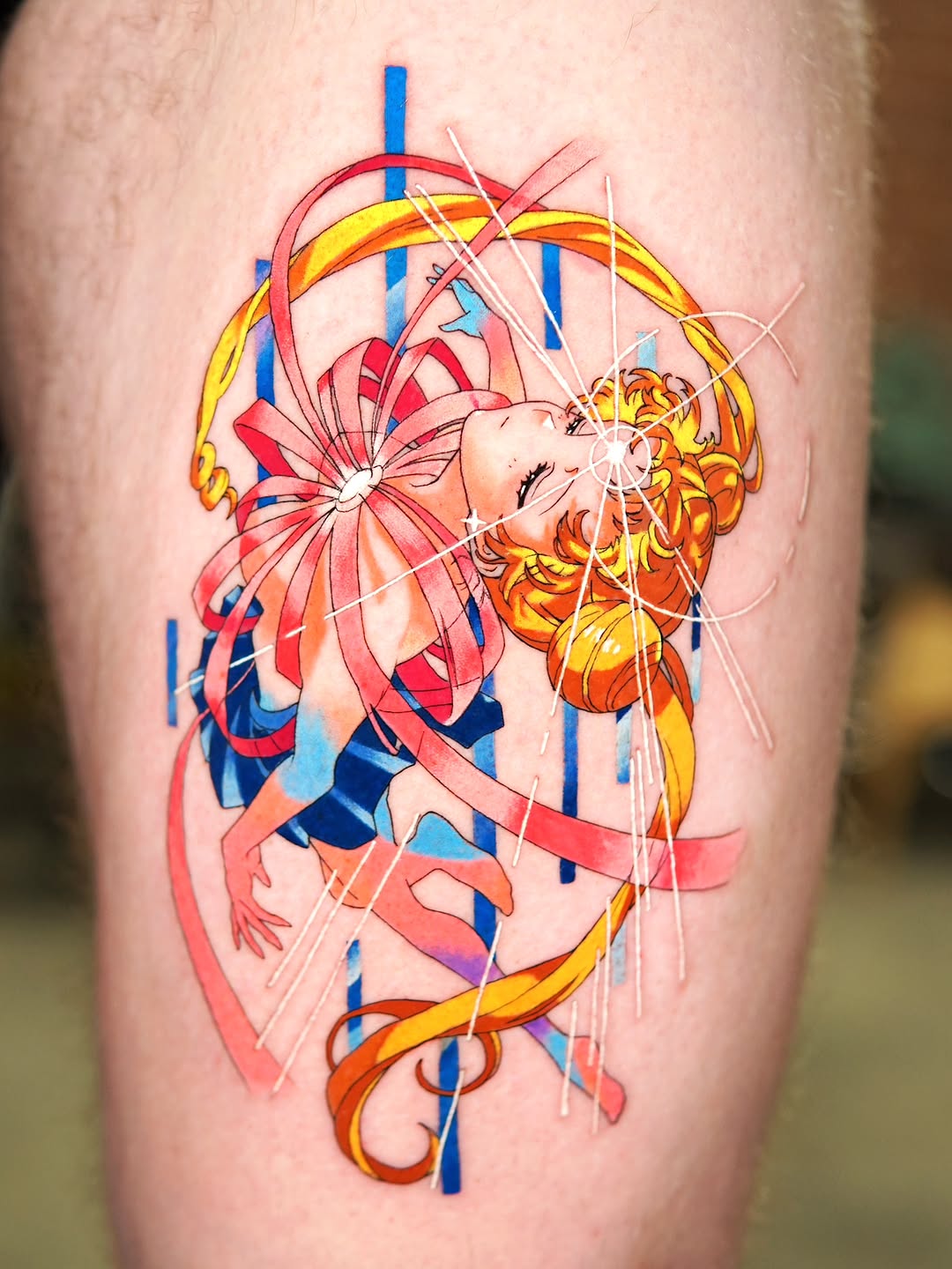Usagi & Sailor moon🌕💗💛💙
done at @proudofyou.la in LA🇺🇸
.
sponsored by
@aloetattoo 
@masttattoo.official 
@xtremetattooink 
.
.
.
.
.
.
.
.
.
.
.