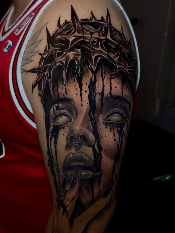 Pieza religiosa para Gabriel. 🙏🏼
Cristo en black & grey, proyecto realizado en brazo.
Gracias por la confianza, hermano.
Elaborado en @zurdo_tatto