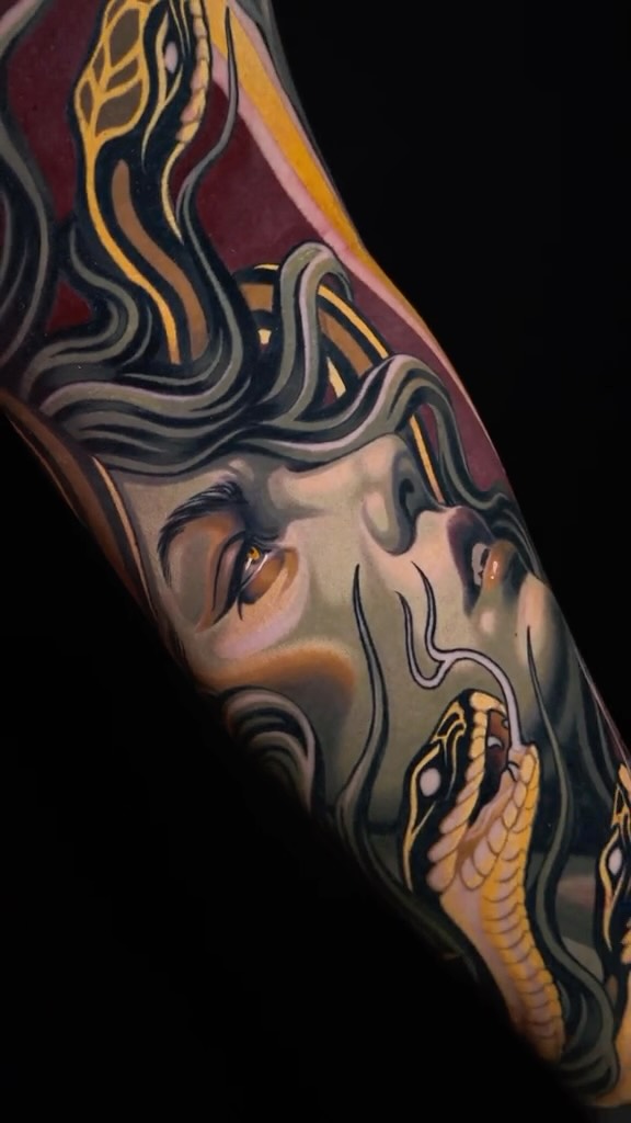 Finished up this Medusa forearm/bicep yesterday. Thanks @colldcut for going along with my ideas, it’s always a great time tattooing you!
Been feeling