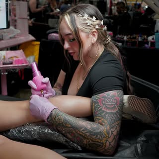 Hannah | All Things Glitter | Vibrant Color Tattoos - Soundwave tattoo artist in Renton, United States of America